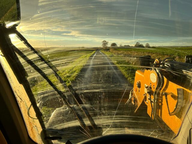 If you ignore the dirty windscreen, a very pretty evening #lincolnshire #jcb #sunday
